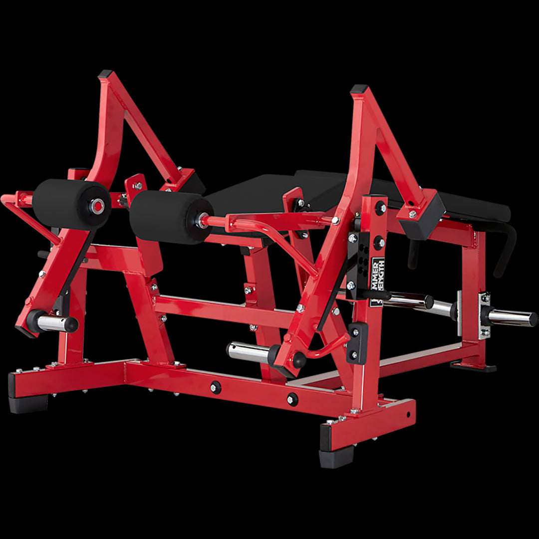 جهاز ثني الساقين من Iso-Lateral من Hammer Strength القابل لتحميل الأوزان باستخدام الألواح / بلاتيني - أسود