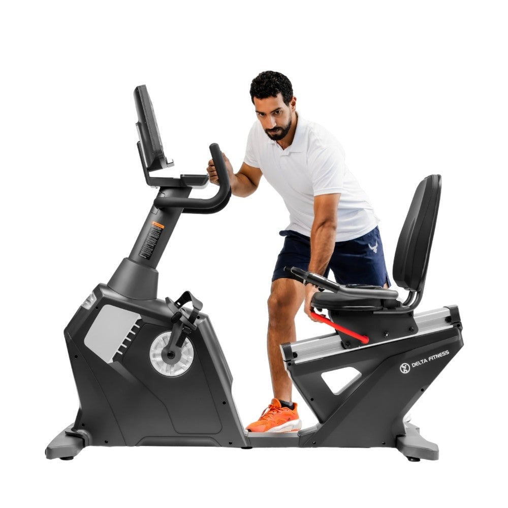 دلتا فتنس دراجة بوضعية الجلوس DF-2000RB | 32 مستوى مقاومة ونظام تشغيل ذاتي