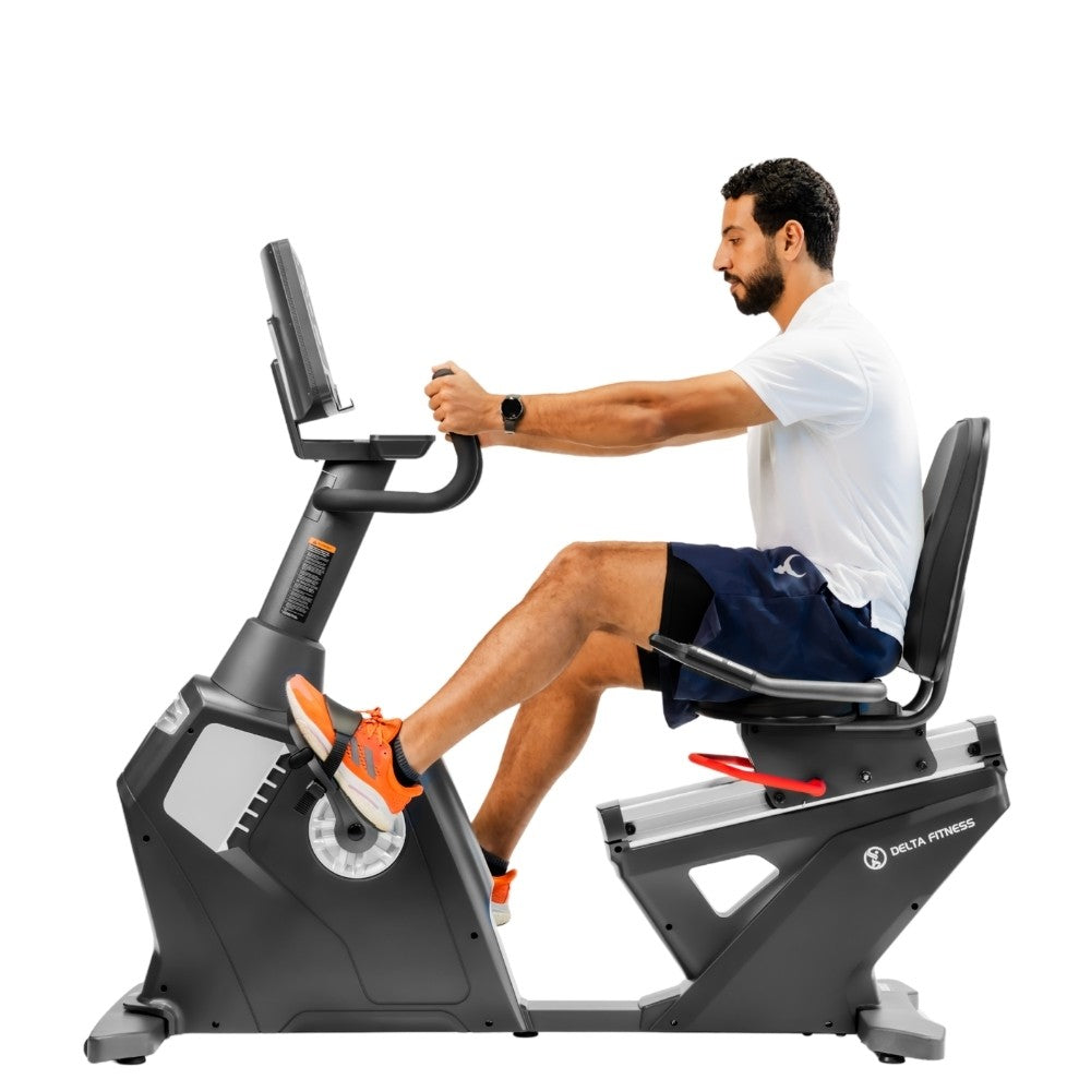 دلتا فتنس دراجة بوضعية الجلوس DF-2000RB | 32 مستوى مقاومة ونظام تشغيل ذاتي