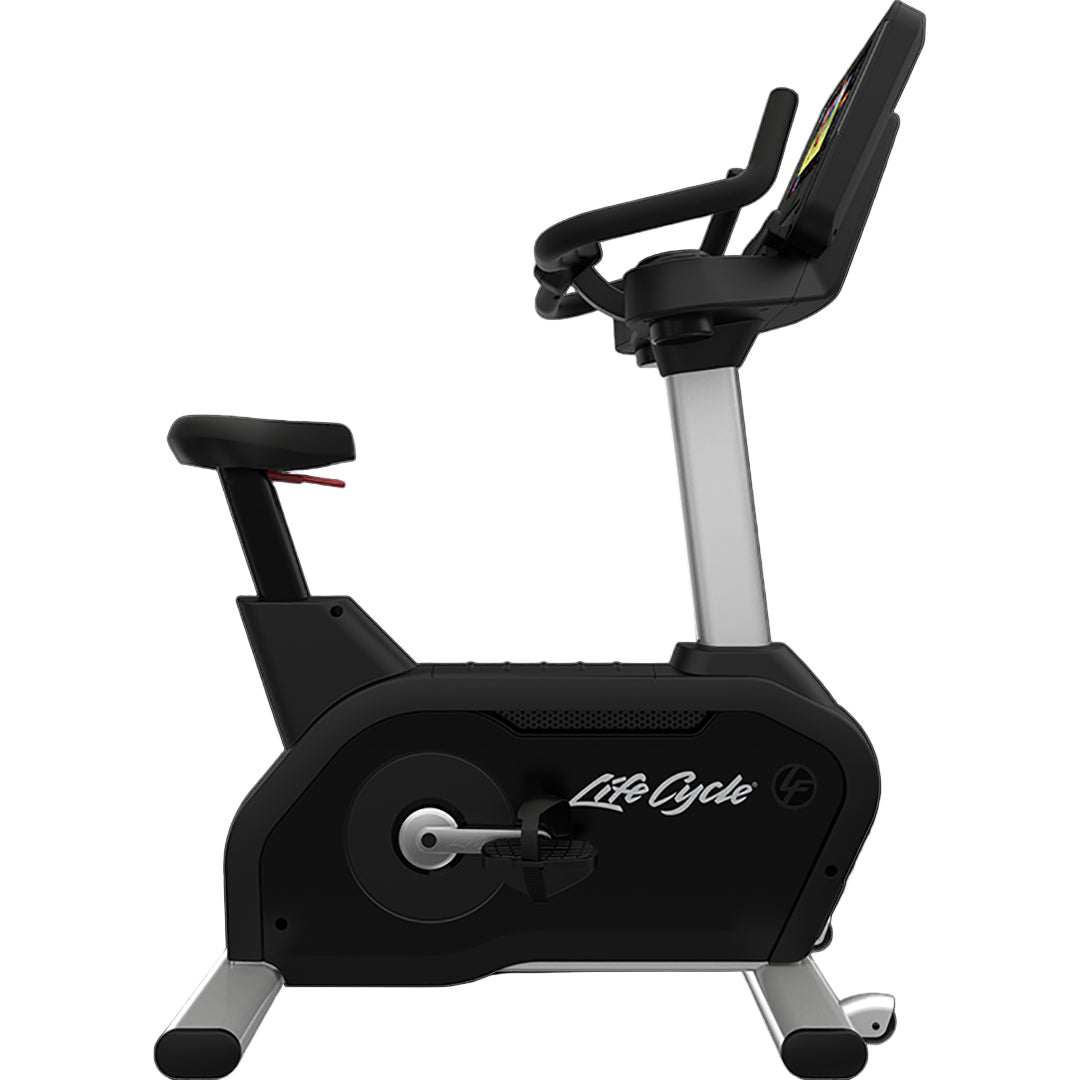 Black exercise bike with 'Life Cycle' branding on a transparent background