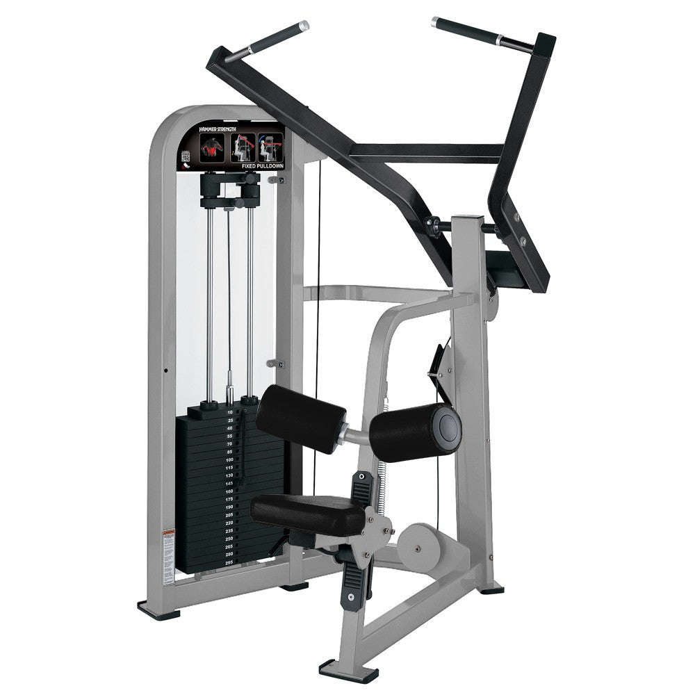 ‫جهاز تمارين السحب للأسفل الثابت من Hammer Strength Select / بلاتيني - أسود