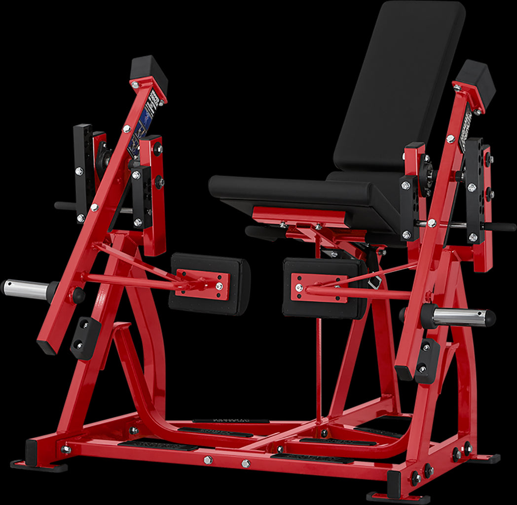 جهاز ثني الساقين‬ من Iso-Lateral من Hammer Strength القابل لتحميل الأوزان باستخدام الألواح / بلاتيني - أسود