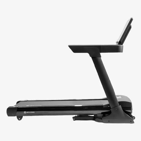 Black treadmill on a white background