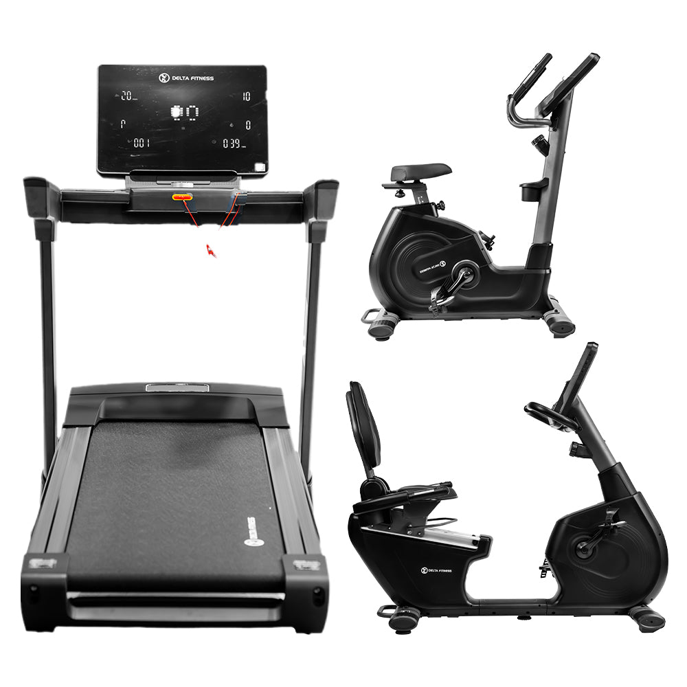 DF-1800 Series Cardio Bundle Set Recumbent Bike - Treadmill - Upright Bike