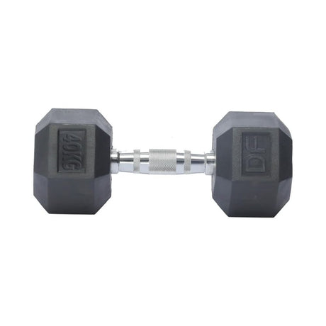 Hexagonal Rubber Dumbbell Pair – Premium Strength Training Weights