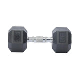 Hexagonal Rubber Dumbbell Pair – Premium Strength Training Weights