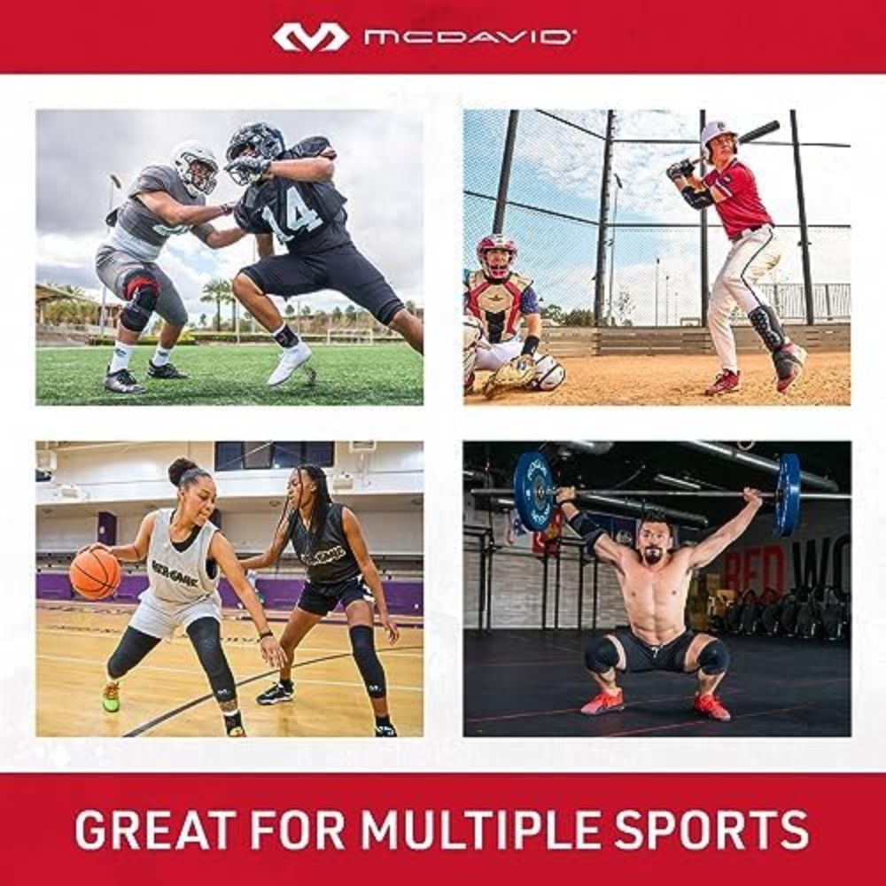 McDavid Hex Knee Compression Sleeves | Impact-Absorbing Sports Knee Pads Pair Mcdavid