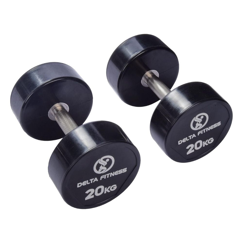 Polyurethane Dumbbell Set Pair – Premium Strength Training Dumbbells Delta Fitness