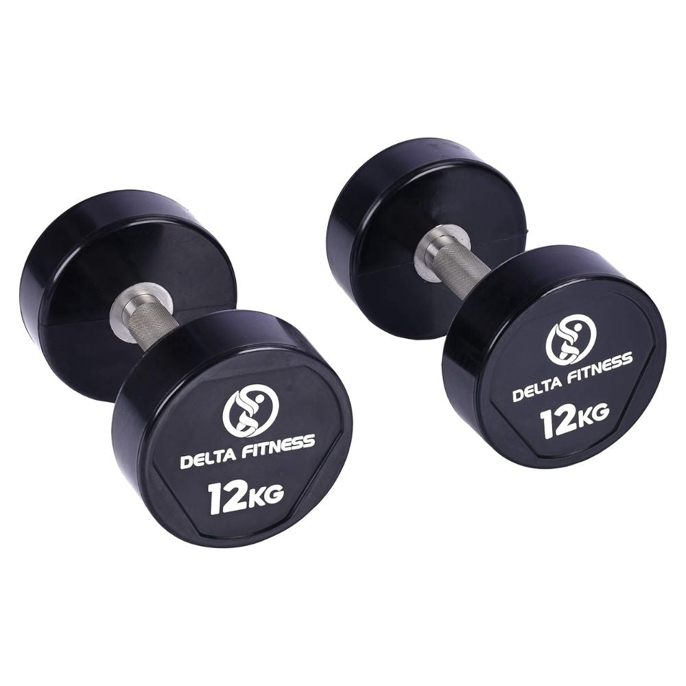 Polyurethane Dumbbell Set Pair – Premium Strength Training Dumbbells Delta Fitness