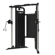 Functional trainer with dual 90 kg weight stacks, adjustable cable columns and pull-up station