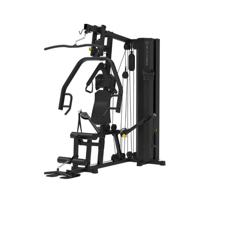 Multi home gym with 80 kg weight stack, multiple exercise stations and cable attachments